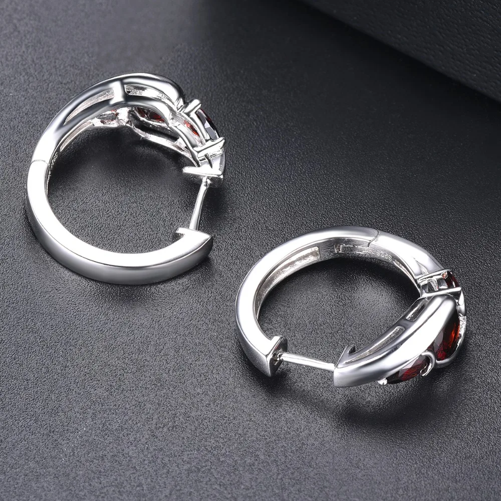Hutang 2.85ct натуральный гранат женские серьги-кольца серебро 925 пробы красный