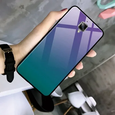 A6 Твердые Стекло для Oneplus 3T чехол для Oneplus A3010 телефон чехол s градиент закаленная стеклянная оболочка Oneplus3T чехол 1+ 3T Задняя крышка корпуса - Цвет: A6