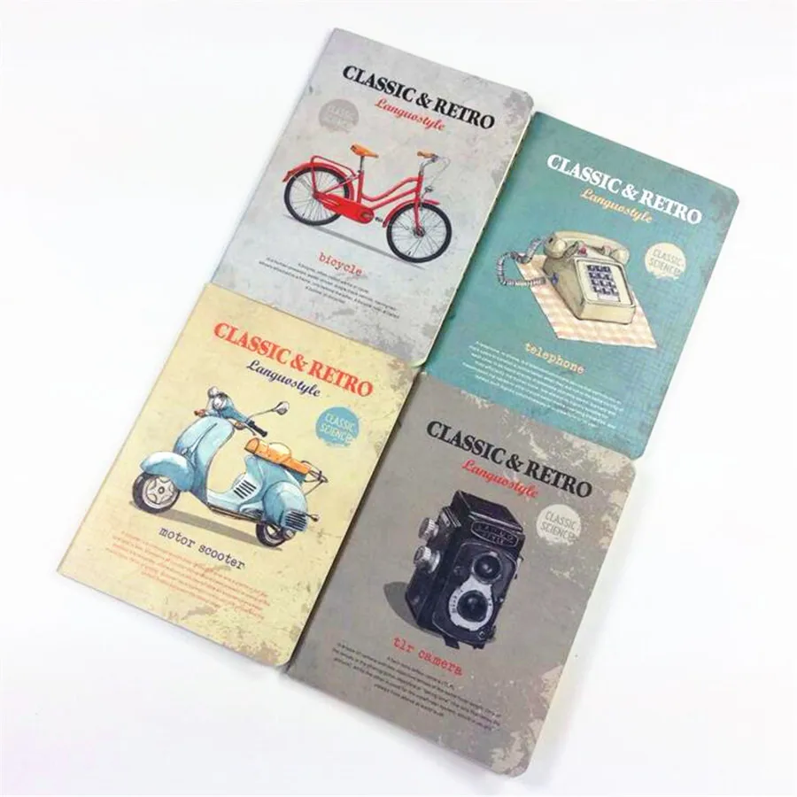 

12pcs/lot 142*105MM/Creative kraft paper Old objects notebook inside page journal Diary Notepad Memo pads Wholesale