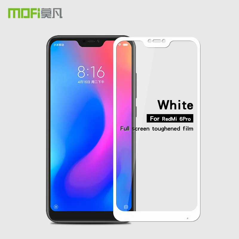 Xiaomi mi A2 Lite Стекло закаленное MOFi полное покрытие A2Lite защитная пленка mi A2 Lite Экран протектор 2 облегченное Закаленное стекло пленка