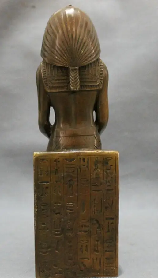 9 &quotкитайская Бронзовая медная резная египетская скульптура Tutankhamun|Статуи и
