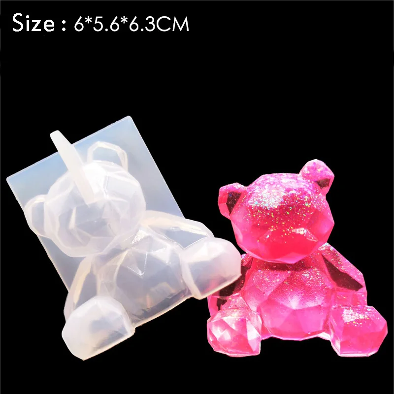 Qiaoqiao diy 3D силиконовая форма «Медведь» diy Геометрическая Стерео Медведь Форма зеркальная силиконовая форма украшение орнамент форма