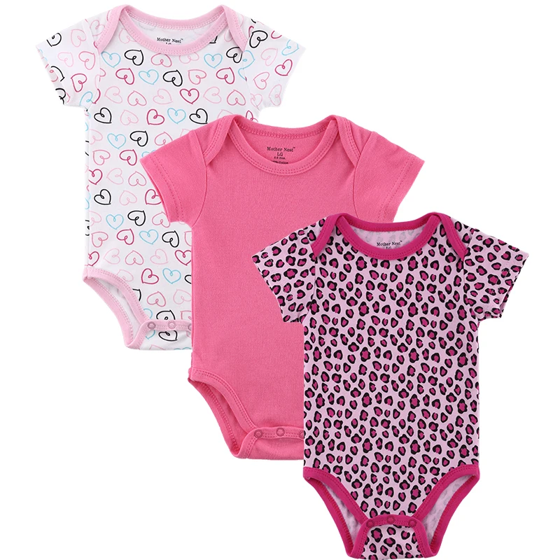 3pcs/lot Baby Rompers Новорожденные с коротким рукавом Хлопок Boy Девушка Одежда для
