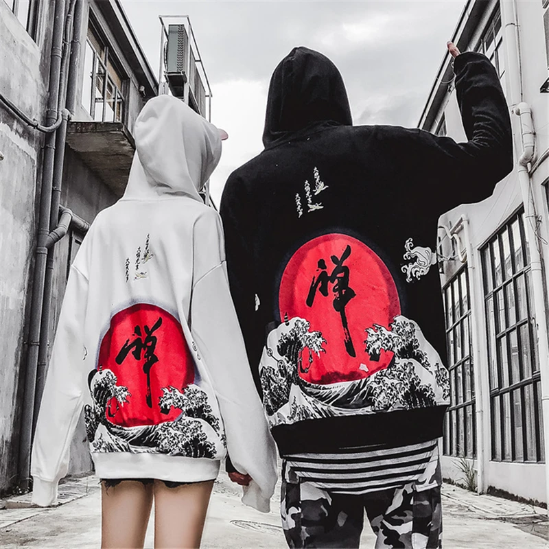 Осень 2018 новая волна солнце узор китайский стиль с капюшоном Толстовка мужская |