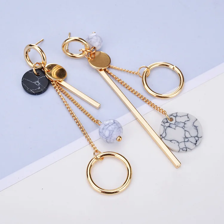 Ltumbe Boho из натуральных круглых камней бусины мяч кисточкой серьги для женщин
