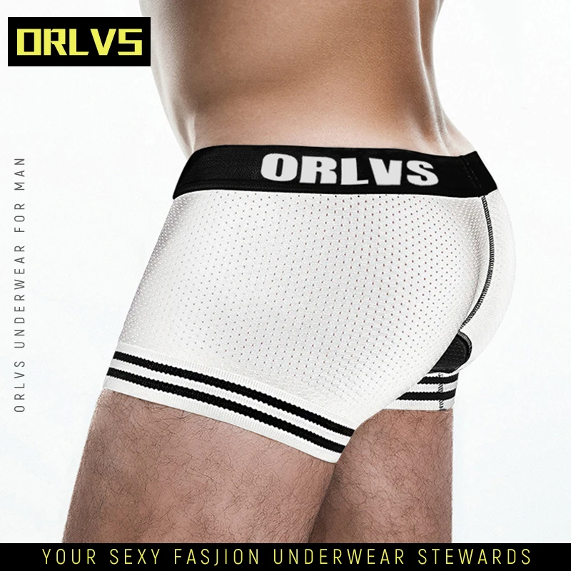 

ORLVS Best Brand men Underwear Boxer Mesh boxers Sexy cueca masculina Boxers Mesh shorts Gay Underwear Man male boy underpants
