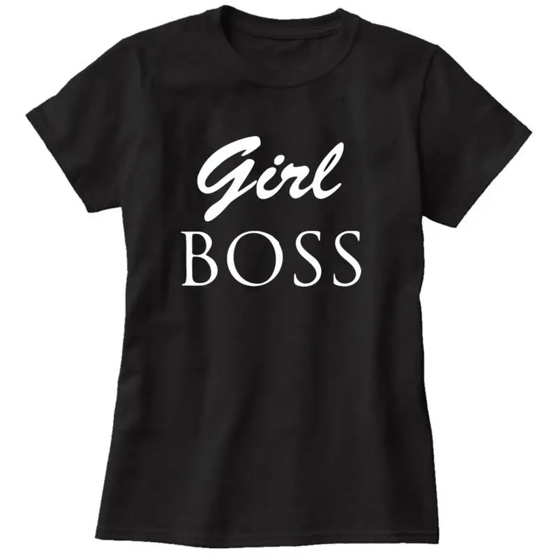 Новинка 2018 модная футболка с надписью Boss для девочек женская Harajuku большой размер