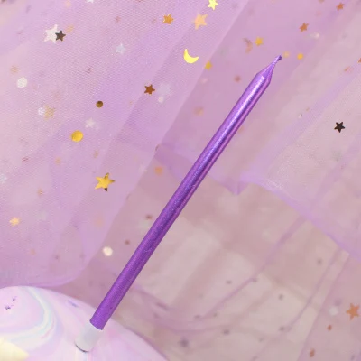 03 purple 3 шт./партия, длинный карандаш, Свеча для торта, безопасное пламя, бездымный, для детей, для дня рождения, вечеринки, свадьбы, для торта, свеча украшение дома, товары для подарка - Цвет: 03 purple