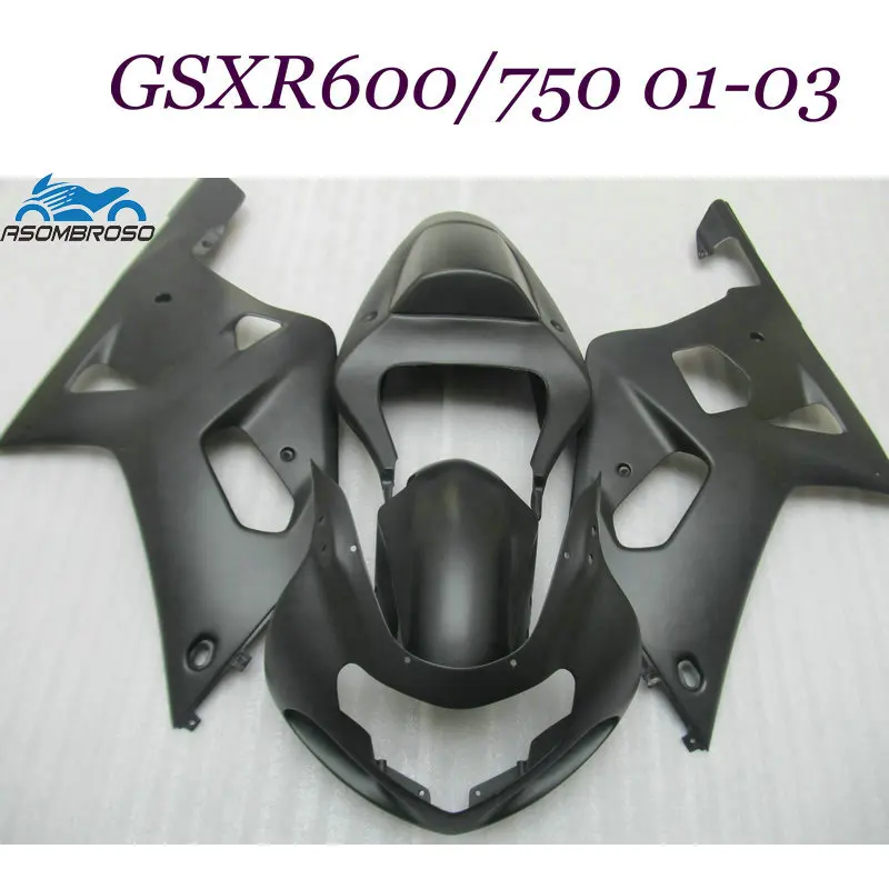 Комплекты для кузова под заказ Suzuki GSXR600 GSXR750 2001 2003 GSX R600 01 02 03 R750 ABS матовые черные