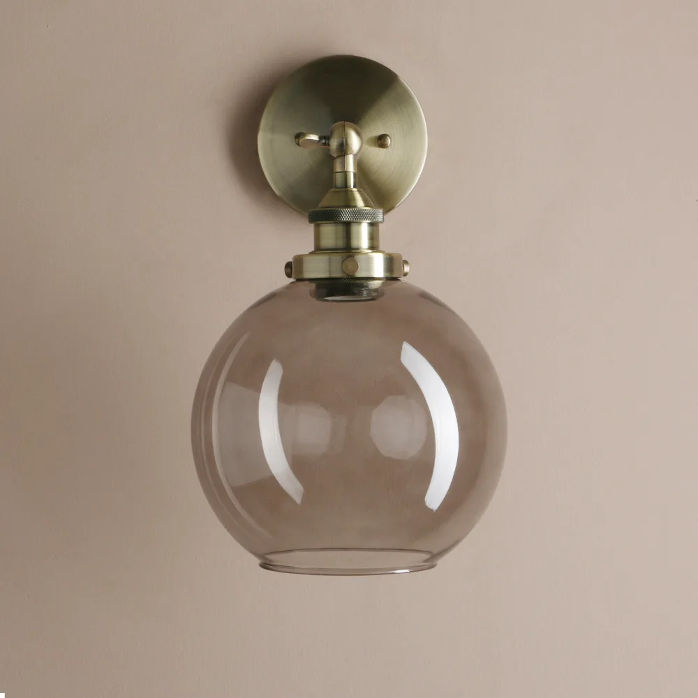 Permo винтажный старинный янтарного цвета стеклянный настенный светильник