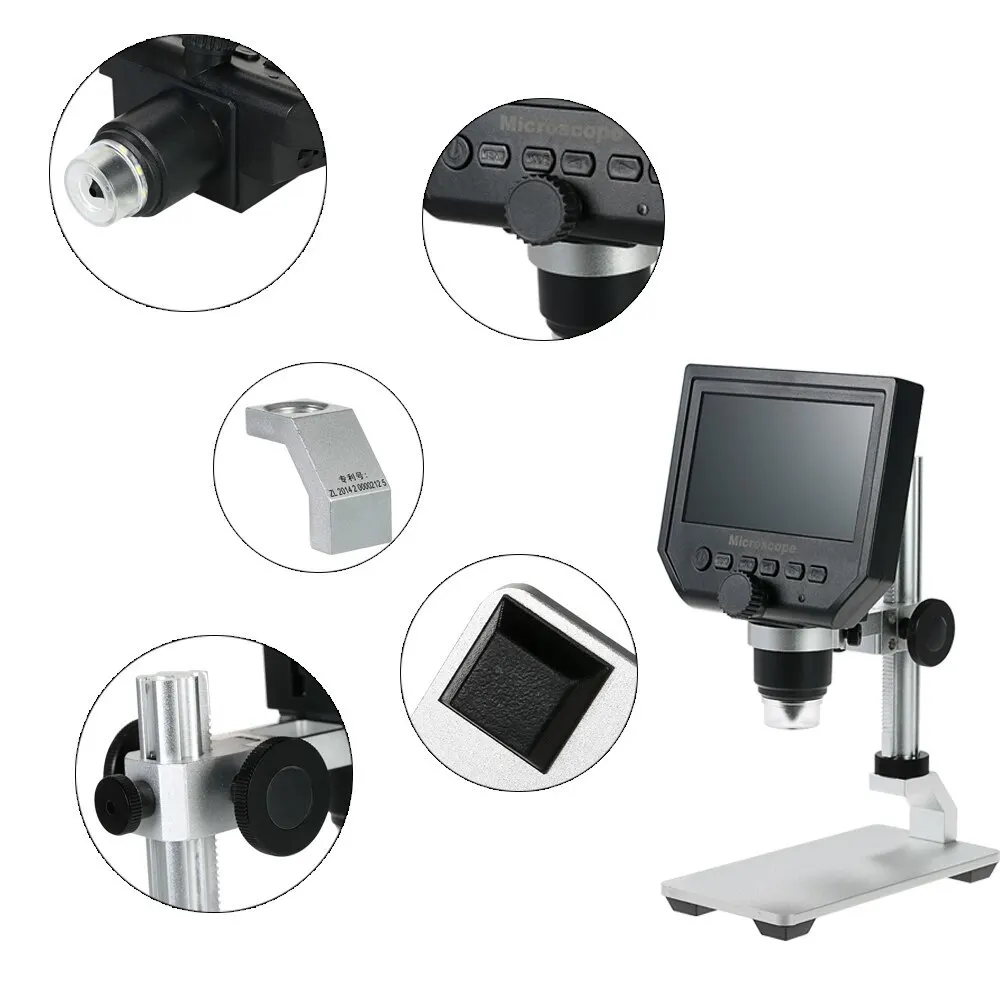 KKMOON 600X цифровой микроскоп электронный видео микроскоп HD lcd паяльный микроскоп телефон Ремонт лупа металлическая подставка