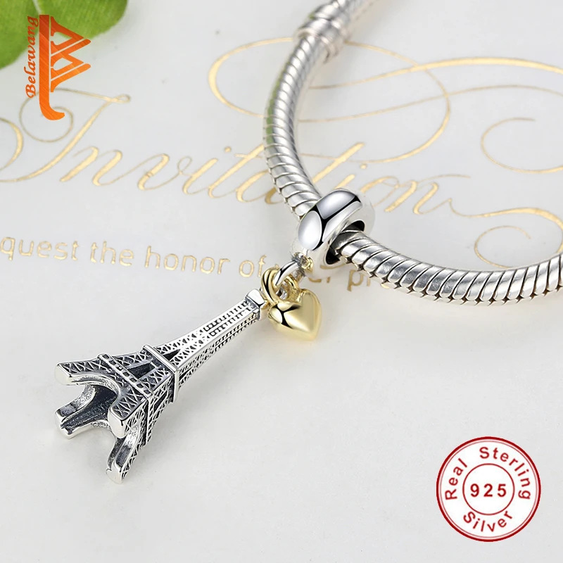 Модные оригинальные 925 стерлинговое серебро Хрустальные сердца, бусины Подходят для оригинального браслета BW Подвески DIY Ювелирные изделия женщин Подарок.