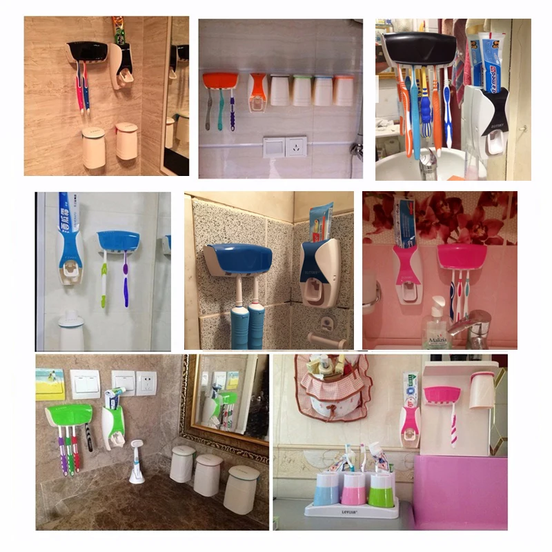 1 комплект Настенный Автоматический Диспенсер зубной пасты для щетки держатель с