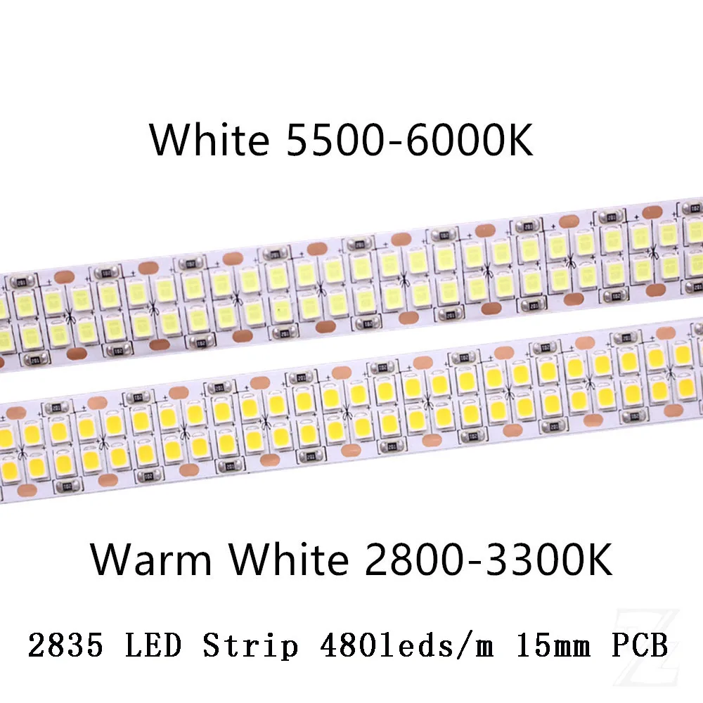2835 480LEDs Светодиодные ленты 5 м 2835 5730 5050 5054 RGB CCT RGBCCT RGBW/RGBWW теплый белый 60/120/240/480 светодиодный 4in1 12V 24V ленты светильник полосы Гибкие - Испускаемый цвет: 2835 480LEDs