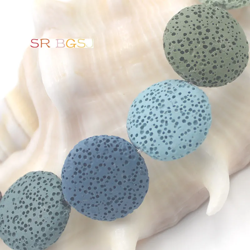 Бесплатная доставка 20 мм 27 Цветные Плоские Круглые бусины из лавы в форме монеты