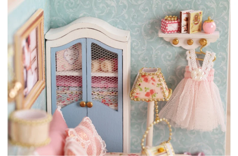 Кукольный дом ручной работы мебель Miniatura Diy кукольные домики миниатюрный кукольный домик деревянные игрушки для детей Взрослые подарок на день рождения H08