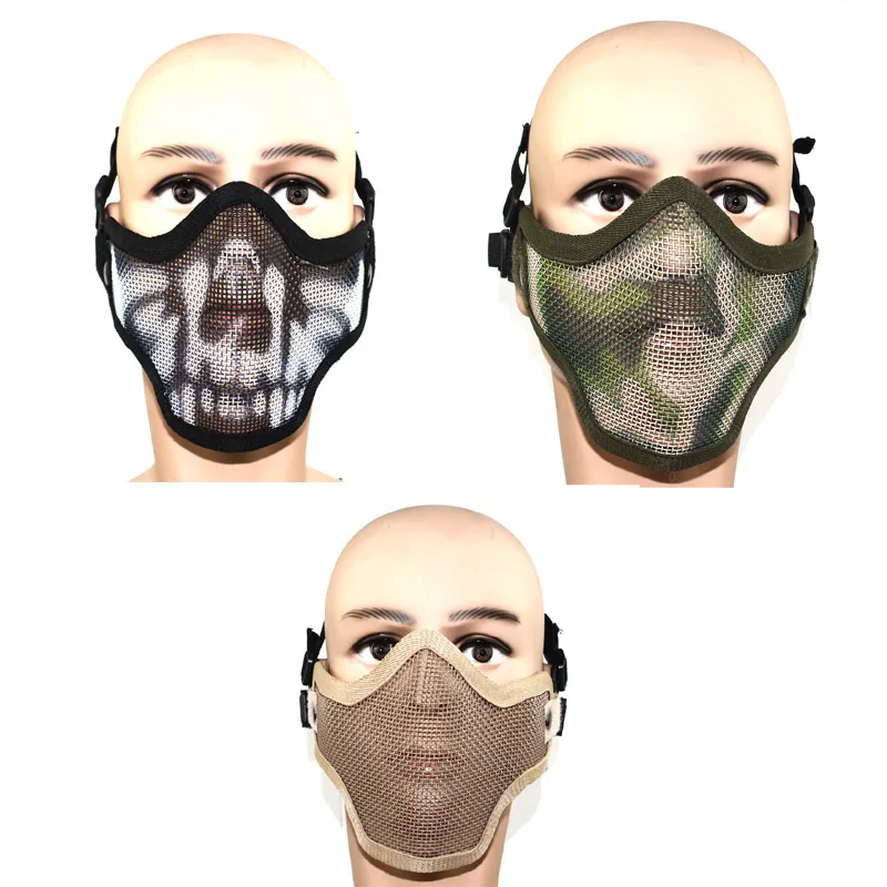 Полумаска для пейнтбола охоты стрельбы тактическая защитная маска страйкбола