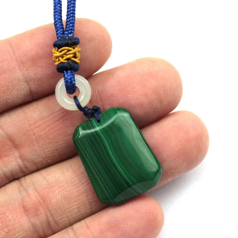18x23mm Кулон из натурального малахитового камня, натуральное ожерелье с драгоценным камнем, Подвеска для женщин - Окраска металла: 18x23mm