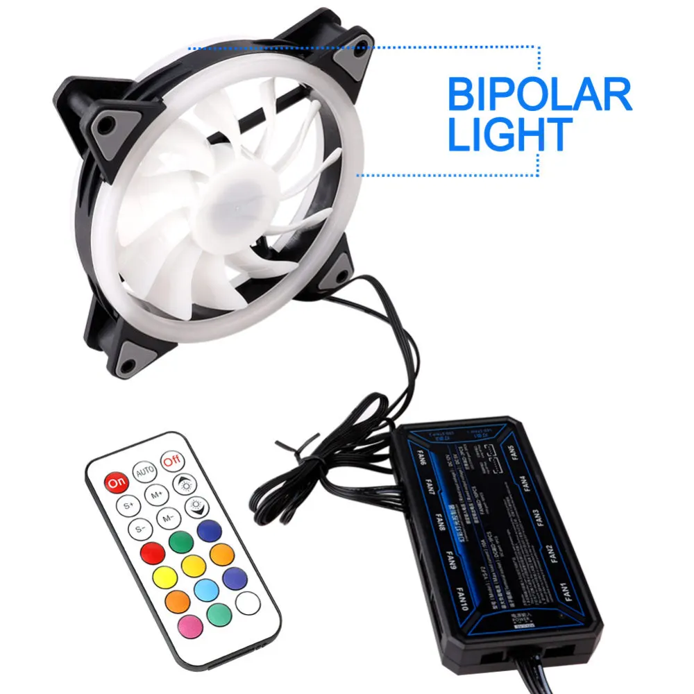 Rainbow Lights LED Fan Colorful RGB Adjustable Colour 120mm PC Computer Cooling Cooler Silent Case Controller | Электроника