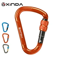 xinda outdoor rock climbing 25kn safety connector lock pear shape screw gates buckle carabiner survive kits outdoor equipment