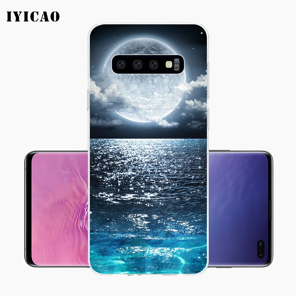 IYICAO Fire Football sky moon Мягкий силиконовый чехол для телефона Samsung Galaxy S10e S10 S9 S8 Plus S7 Edge TPU