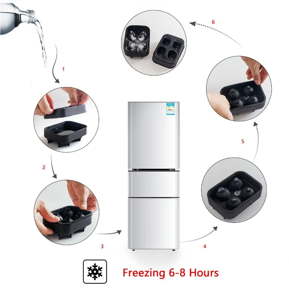 Skull Shape 3D Ice Cube Mold Maker Bar Party Silicone Trays Chocolate Gift Cream Tools | Дом и сад