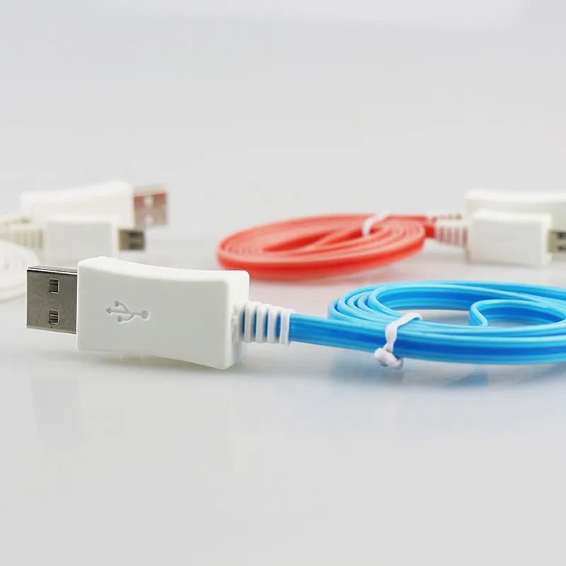 USB световой кабель со светодиодной подсветкой для iPhone Зарядное устройство Micro USB Электрический провод зарядного устройства для мобильного телефона Кабели для samsung LG htc
