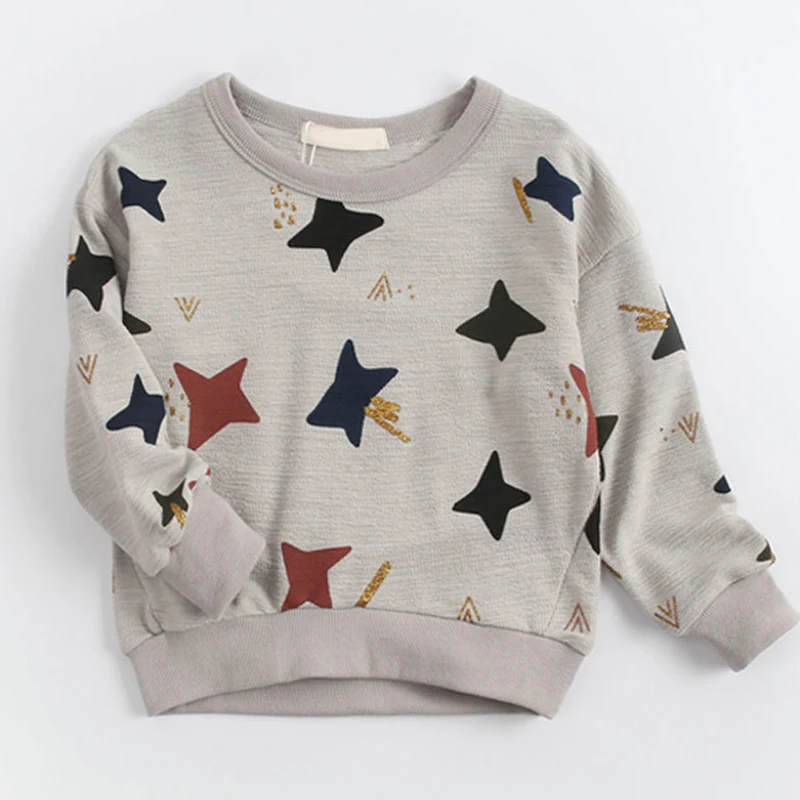2018 Autumn Boys T-Shirt Casual Cotton Cartoon Clothes For ullover Fashion Warm Star Print Long Sleeves Tops Kids Clothing |
