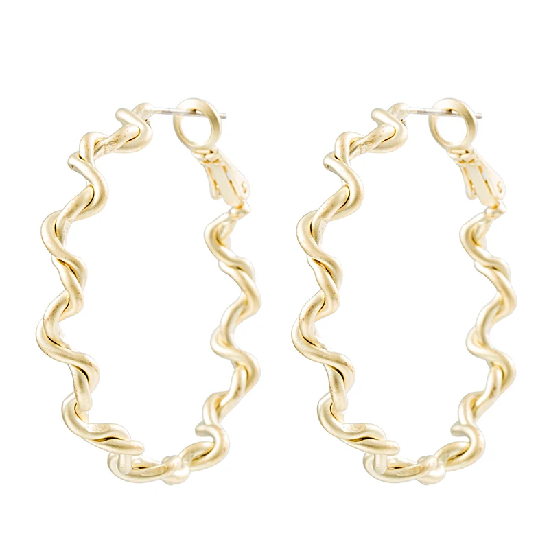 Большие серьги-кольца для женщин модные ювелирные изделия из меди Дубая Простые