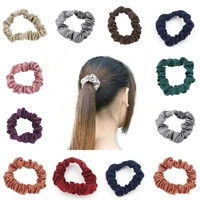 furling lot of 50pcs 100 polyester fabric hair band ties scrunchies ponytail holder hair accessories black mix color