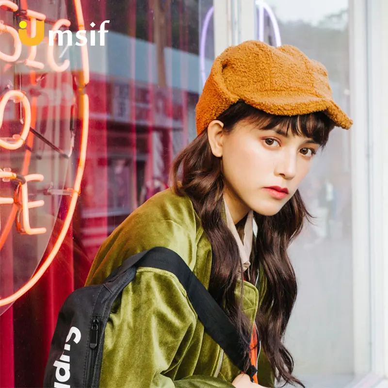 Женские зимние теплые флисовые кашемировые Козырьки Шляпы 2018 новые Брендовые