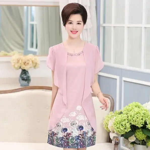 Женское шифоновое платье с имитацией платья больших размеров 5XL Новинка лета