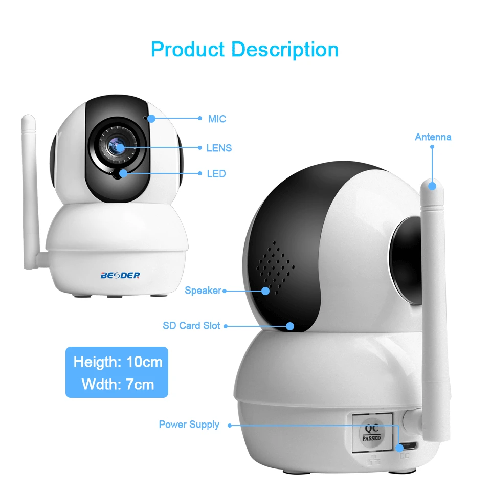 Умная мини IP камера BESDER с функцией панорамирования/наклона Wi Fi 1080P|Камеры