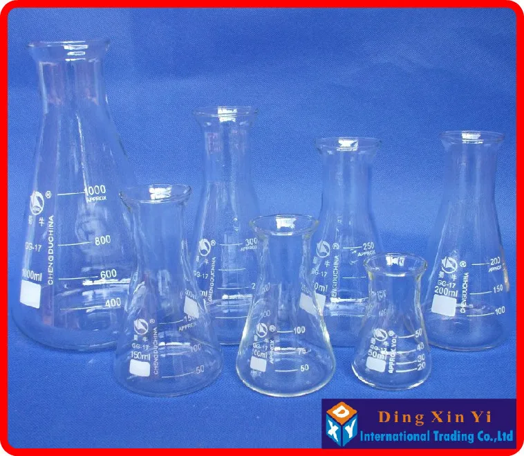 Стеклянная колба Erlenmeyer 1000 мл стеклянная коническая для лабораторного