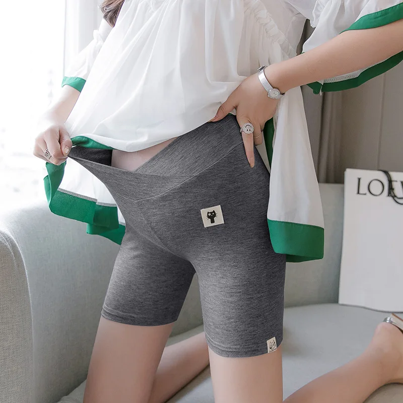 Dark low waist Одежда из модифицированного вискозного волокна шорты для кота для беременных высокая и низкая талия забота живот защитные брюки мама стрейч дышащие леггинсы одежда - Цвет: Dark low waist