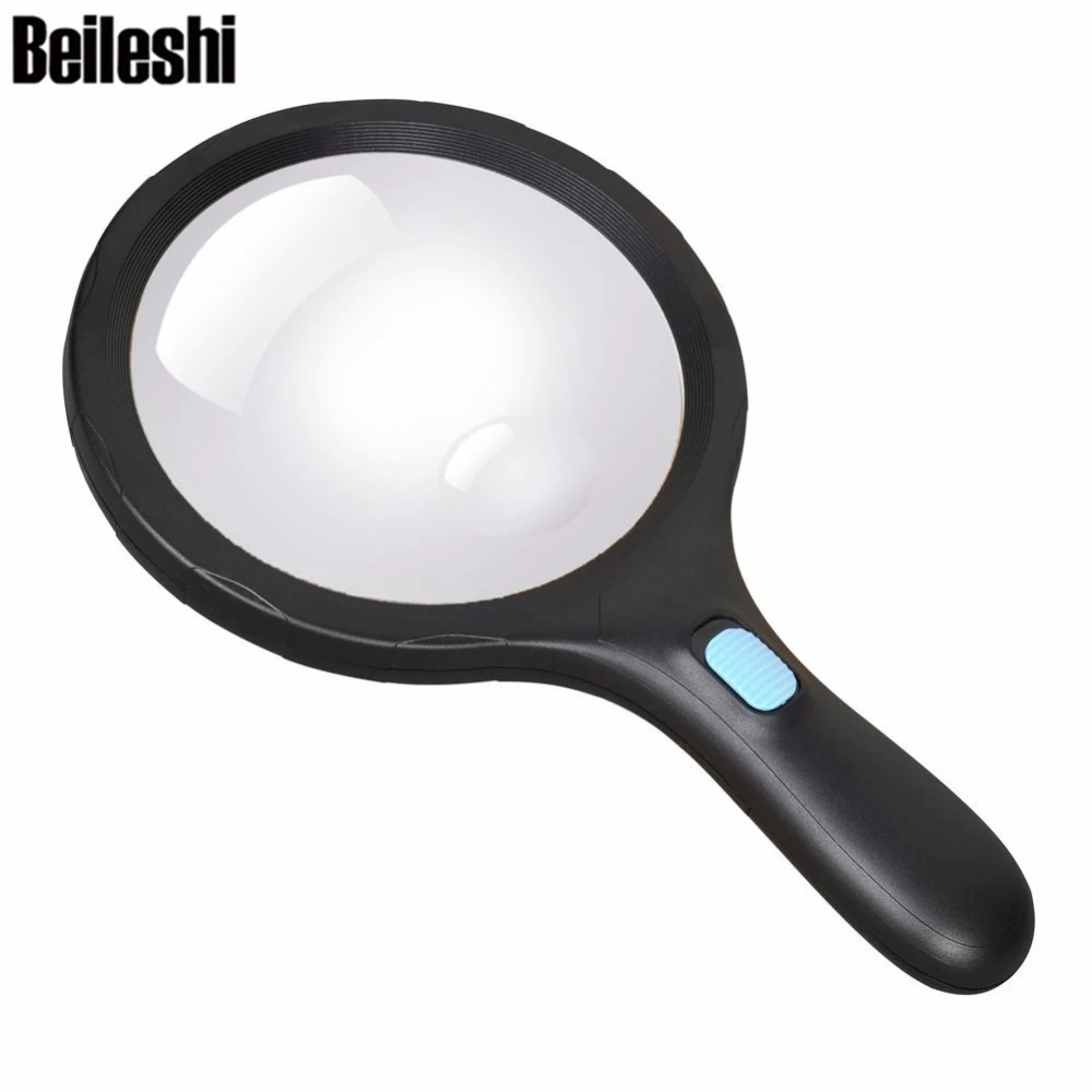 Beileshi очень большой 5 &quotувеличительное Стекло с яркими 10 светодиодный свет 2X