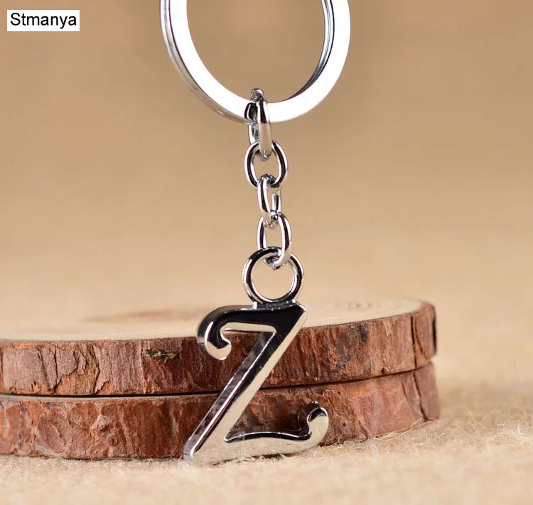 Z Простой DIY 26 брелок на ключи в форме буквы простые буквы для мужчин и женщин металлический брелок вечерние ювелирные изделия для автомобиля брелок для ключей - Цвет: Z