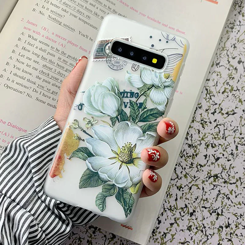Чехол для Samsung Galaxy A5 A7 A8 2018 S7 edge S8 S9 S10 Plus S10E J3 J5 J7 2017 M10 M20 A30 A50 3D рельефный Силиконовый