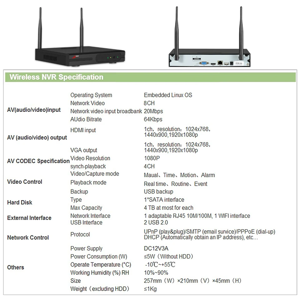 ANRAN CCTV P2P подключи и играй 8CH Wifi NVR 36IR наружная пуля 1080P видео аудио IP Беспроводная камера система безопасности жесткий диск