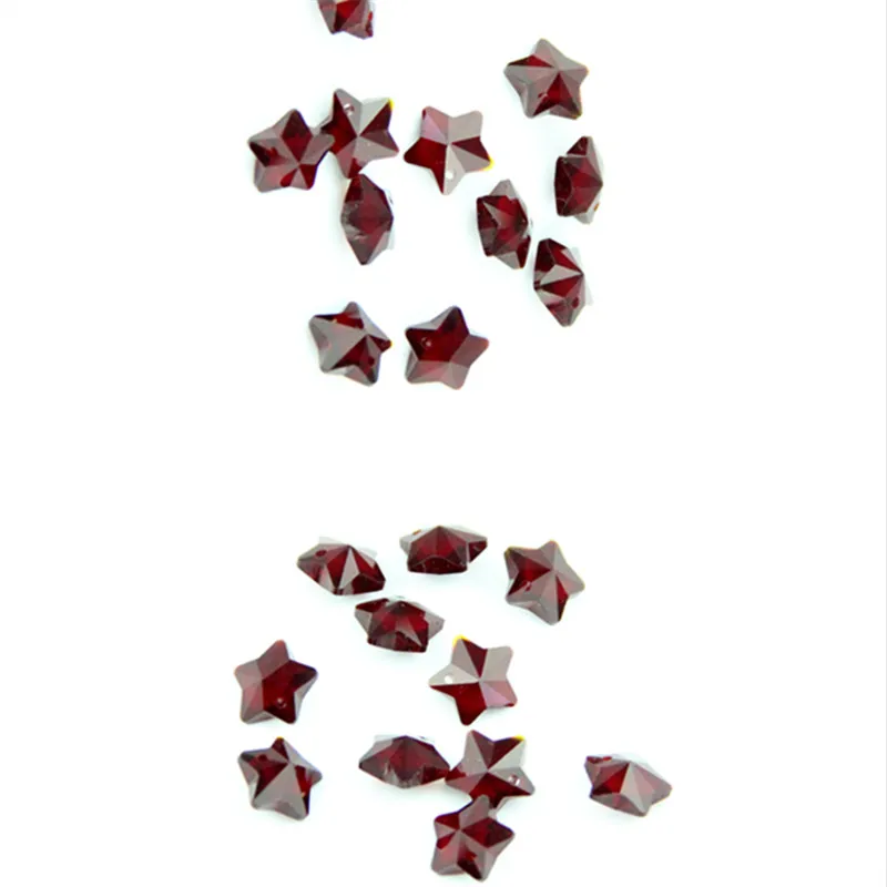 

1000pcs 14mm Dark Red Glass Crystal Garlands Star Beads In One Hole Wedding Table Centerpieces And Manzanita Tree Decoration