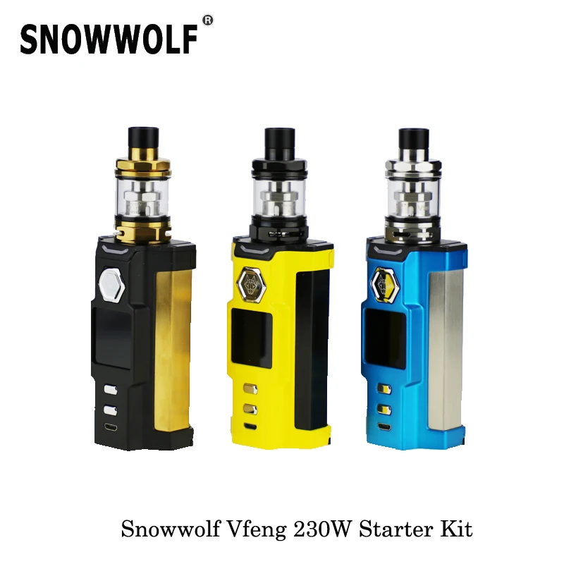 230 Вт оригинальные электронные сигареты Sigelei Snowwolf Vfeng Starter Kit Box Mod 3 мл емкость 2019