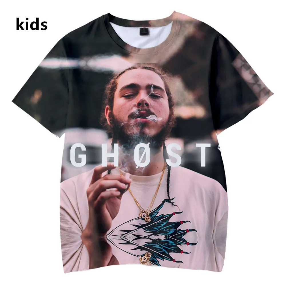 Post Malone/Модная Детская футболка с 3D принтом; Уличная Повседневная футболка с короткими рукавами для мальчиков; коллекция года; Повседневная летняя футболка для детей