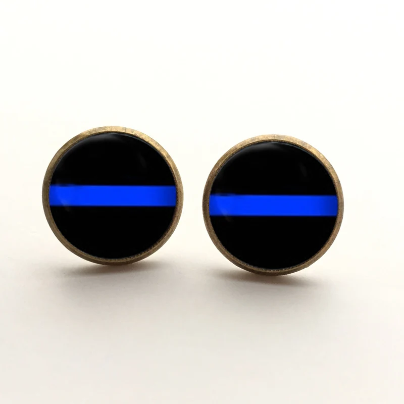 Бесплатная доставка 14 мм Новый дизайн тонкая Голубая линия серьги гвоздики