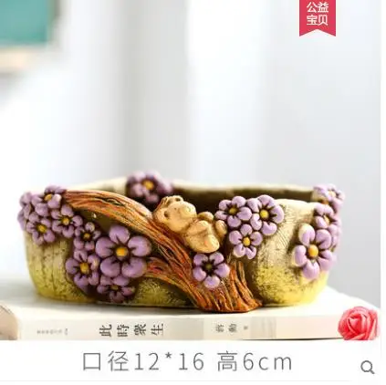 D 12x16x6cm Европейский пасторальный Творческий мясистые суккулентные растения Цветочный горшок орнамент мясистый большой горшок скандинавского цемента силиконовая форма - Цвет: D 12x16x6cm