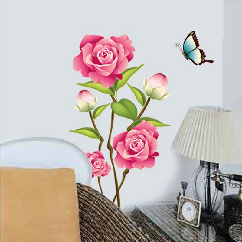 Съемная наклейка в виде цветка бабочки для гостиной спальни кухни самоклеющиеся
