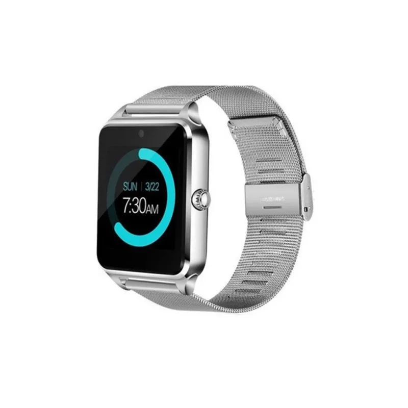 Серебристый Смарт-часы Z60, Bluetooth, стальной ремешок, наручные Смарт-часы, поддержка SIM/TF карты, часы для Apple, Android, телефон, мужской Reloj - Цвет: Серебристый