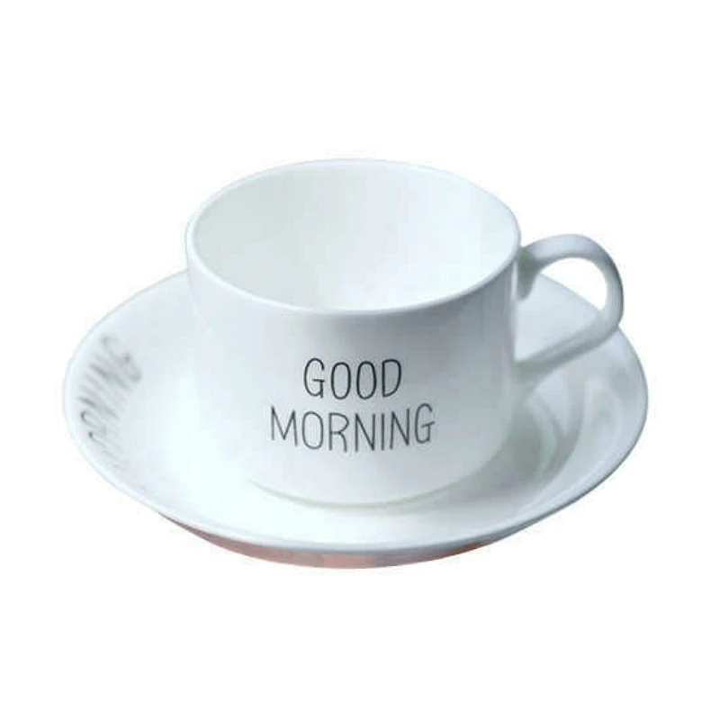 Кофейная чашка Good Morning блюдо Классическая кофейная из белого костяного фарфора с