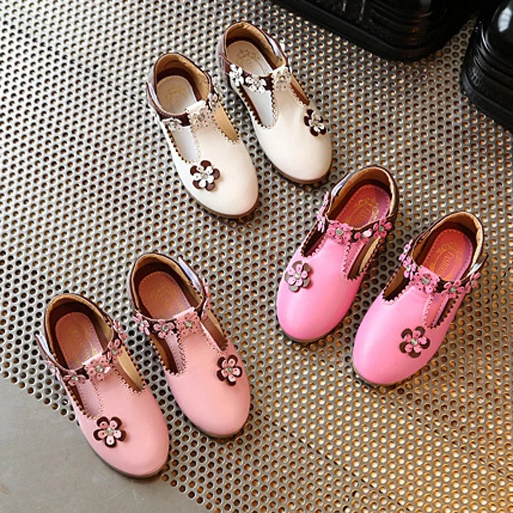 SAGACE/кожаная обувь для девочек детская принцессы с цветочным рисунком