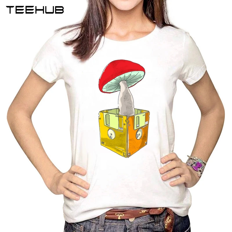 Женская футболка с коротким рукавом TEEHUB Повседневная рисунком гриба новинка 2019 |