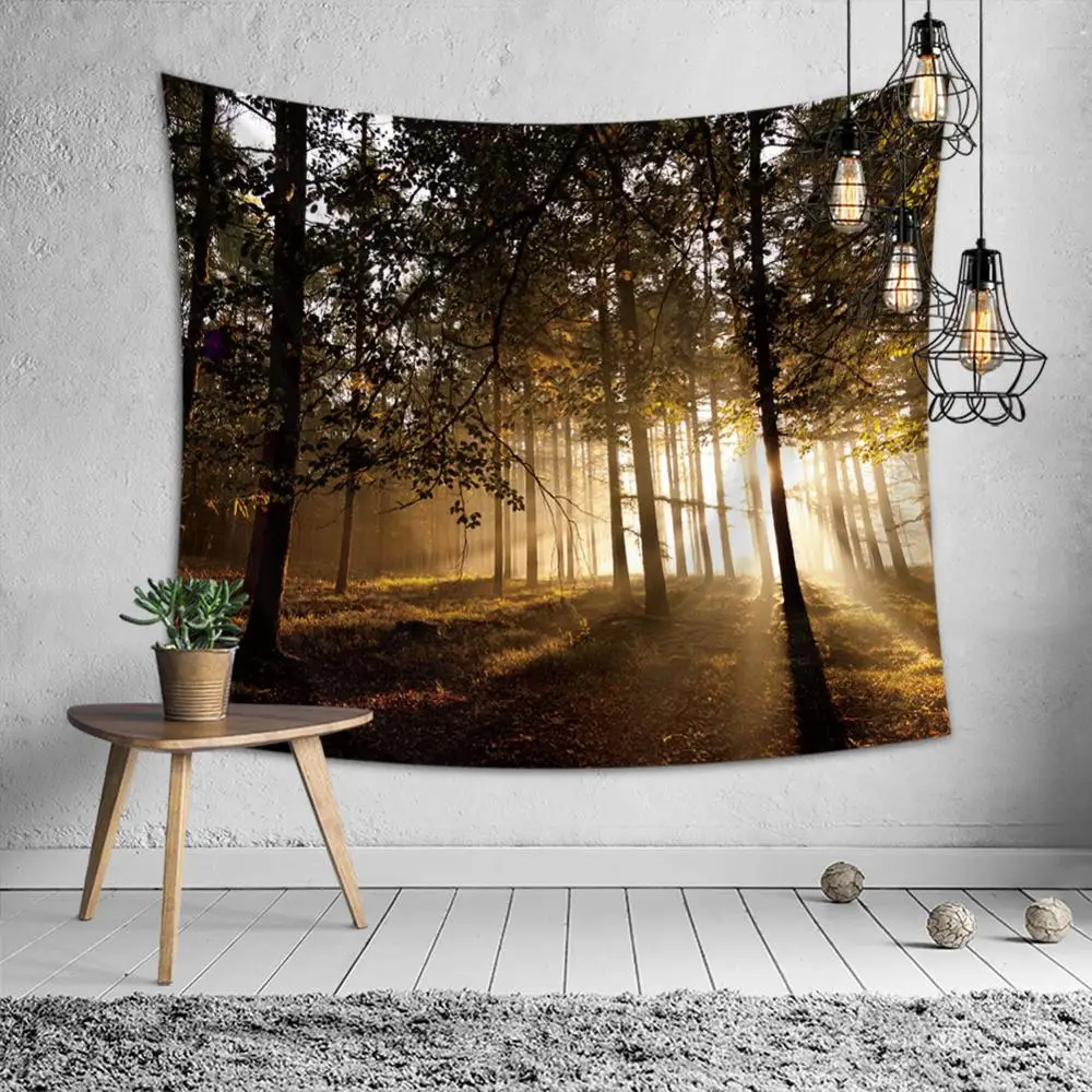 ЛЕС красивый водопад Hd пейзаж большие настенные гобелены дешевые хиппи Висячие